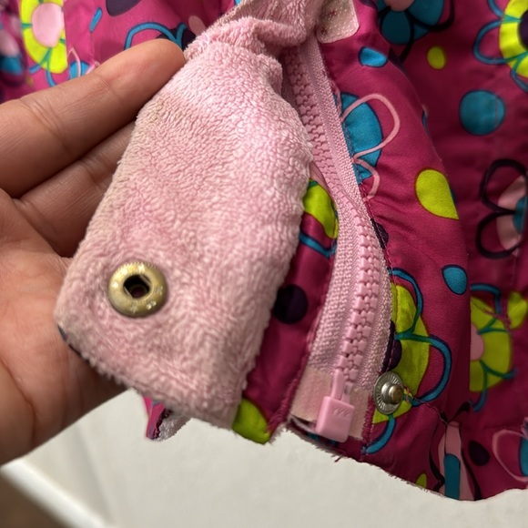 Size 5 Rain Coat Floral Polka Dot Hoodie Jacket Multicolor Pockets Full Zipper - Picture 6 of 13